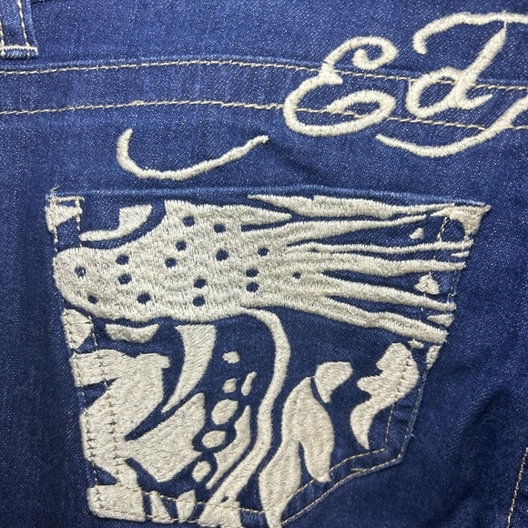 Ed Hardy tiger embroidered distressed jeans - Picture 6 of 10
